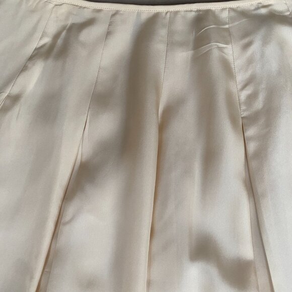 Talbots Ivory Cream Pleated Circle Skirt sequin 10 romantic whimsical soft full - Picture 13 of 14